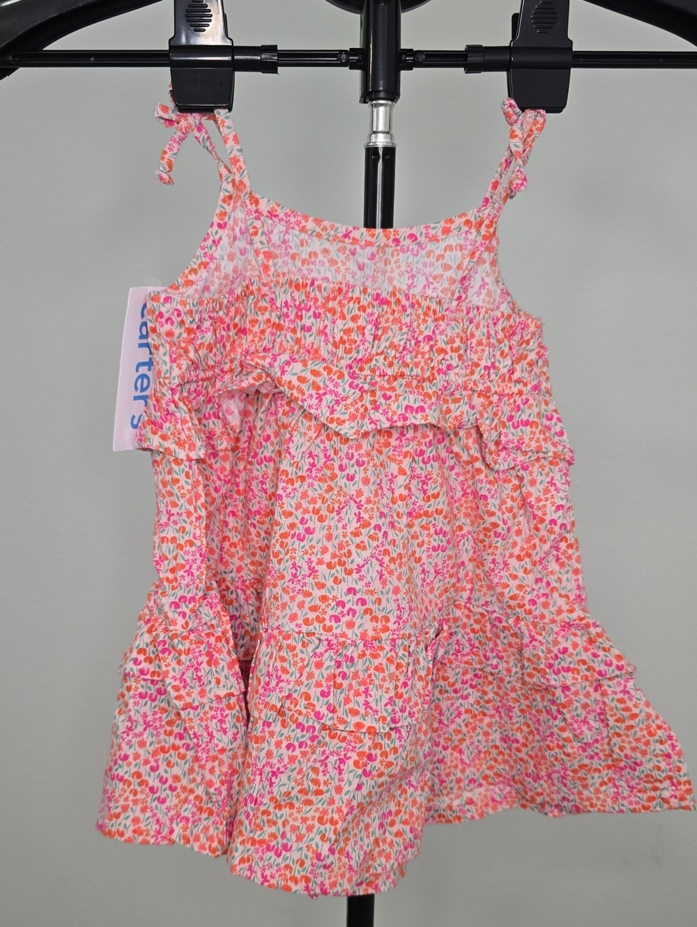 18 Months Carter's Pink & Coral Floral Ruffle Sundress